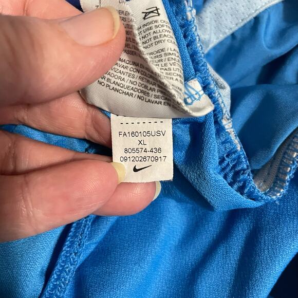 Nike Athletic Shorts Youth Girls XL Blue Tempo All Over Print Running Gym 805574 - Picture 5 of 12